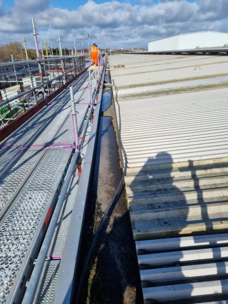 Rail depot roof on track